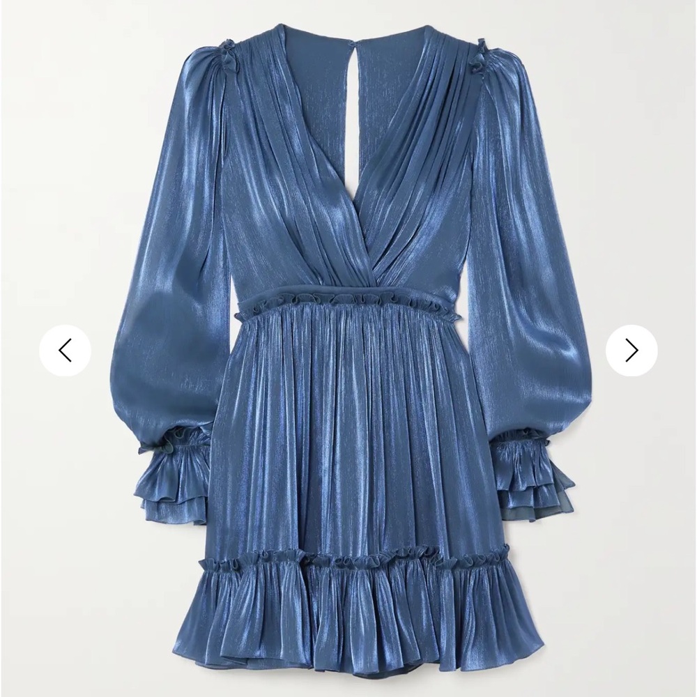 NEW Few Moda Elegant Blue  metallic dress long sleeves size 8